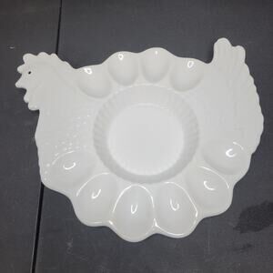 Easter Egg Vintage Teleflora Deviled Egg Platter Chicken Hen Shape